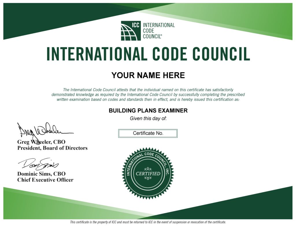 Residential Plans Examiner Certification ~ Icc Certification Practice ...