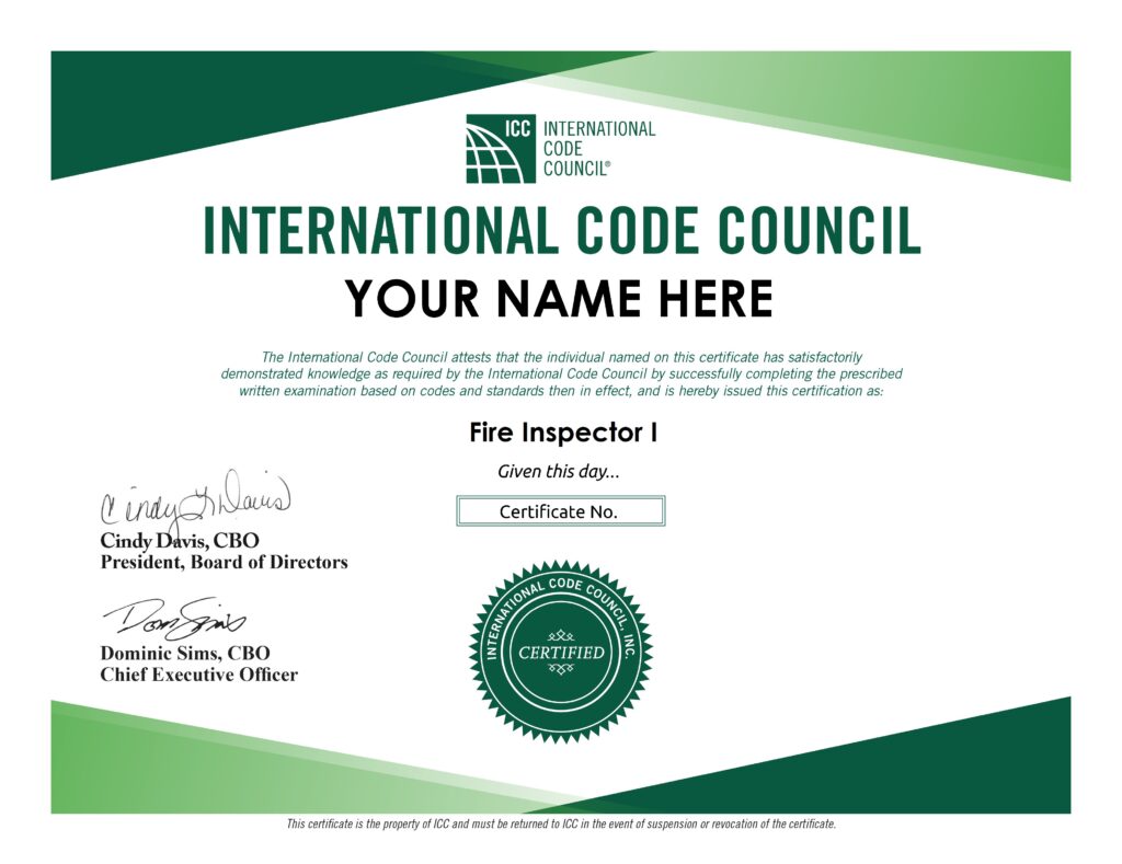 Fire-Inspector-Certificate